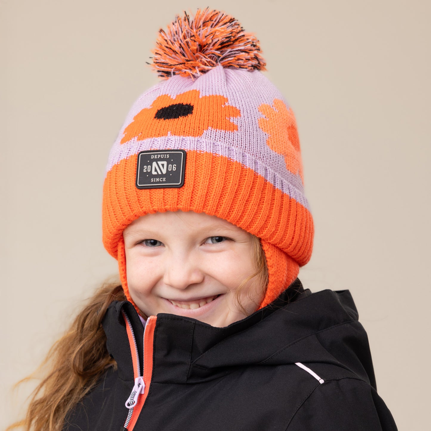 Tuque en tricot Julie Lilas