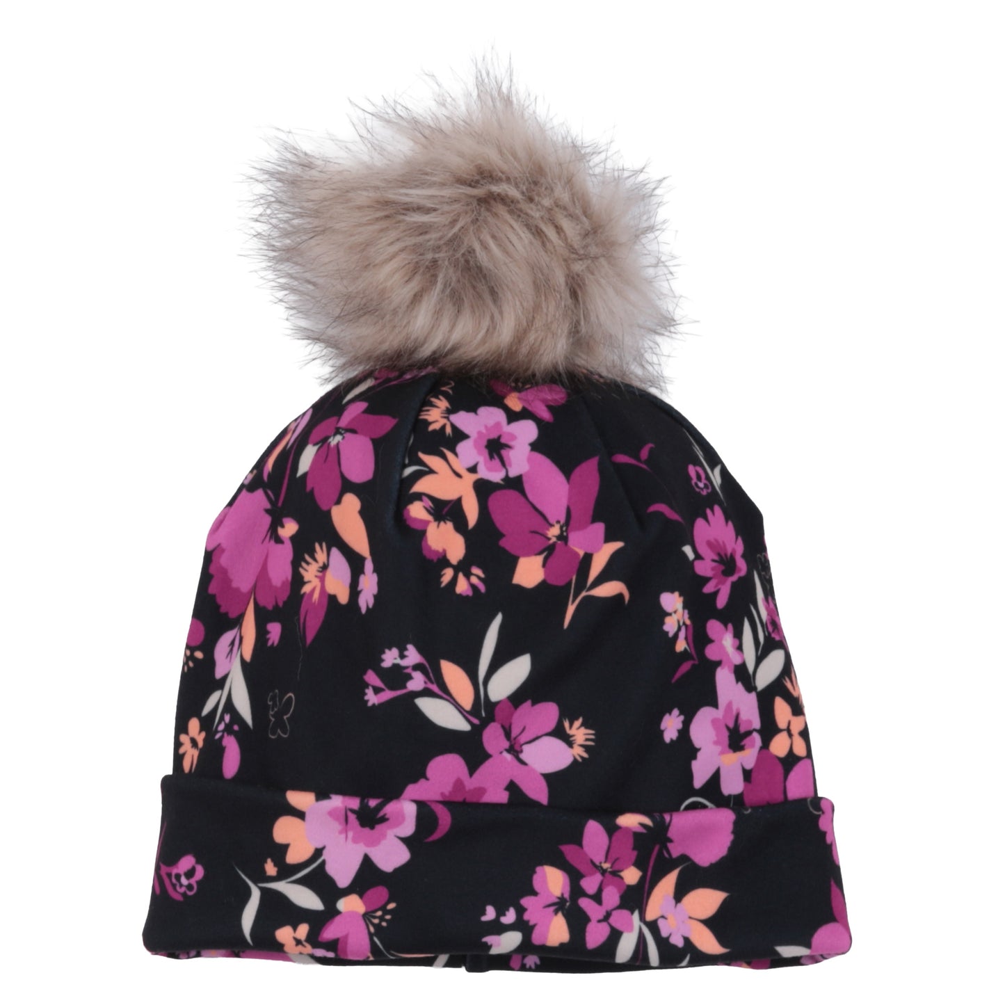 Tuque en jersey doublée en micropolaire Fleurs