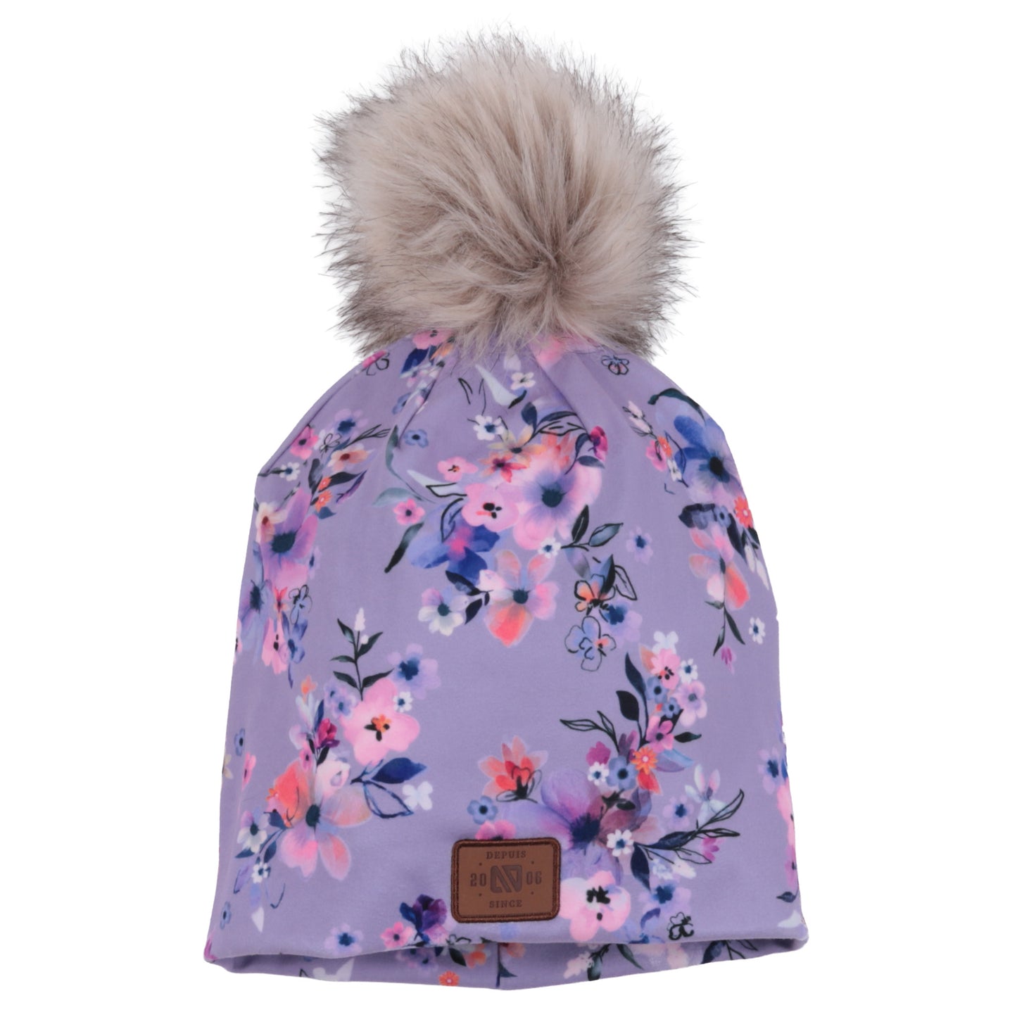 Tuque en jersey doublée en micropolaire  Lilas