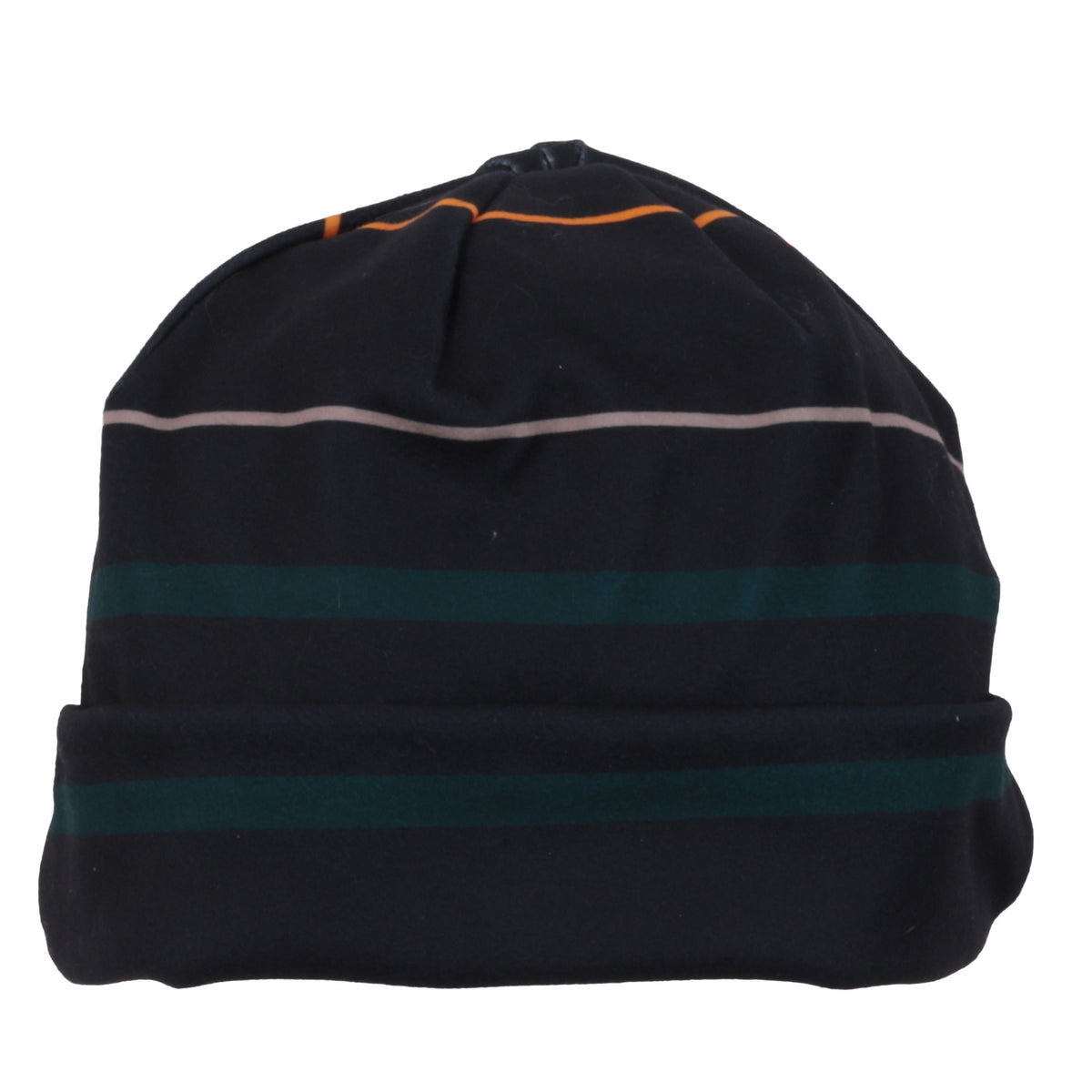 Tuque en jersey brossé doublée Noire rayée