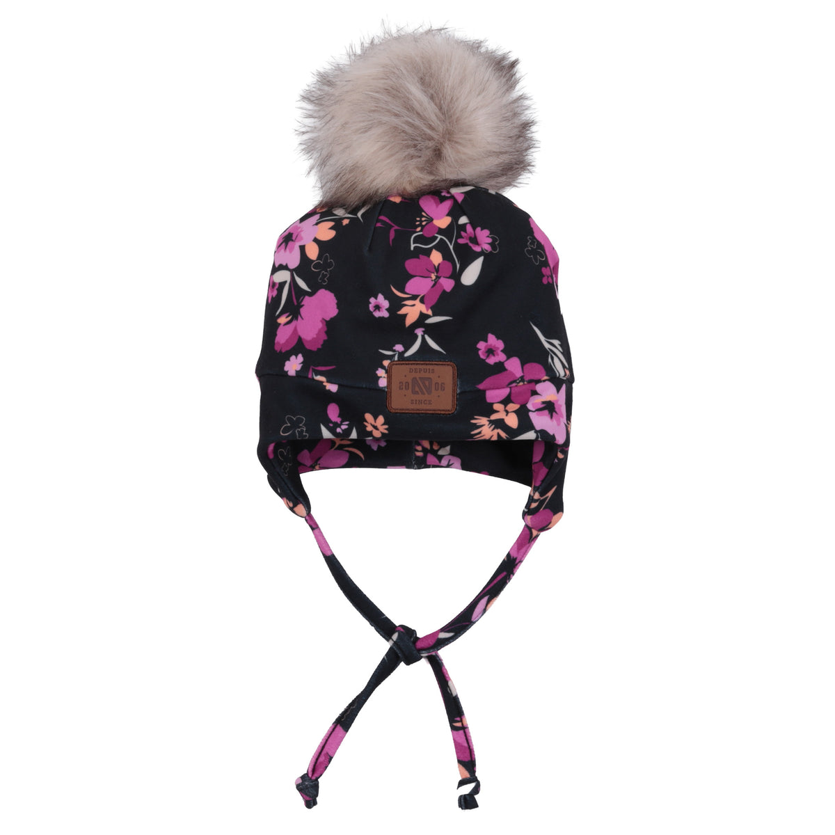 Tuque en jersey brossé doublée Fleurs Bébé