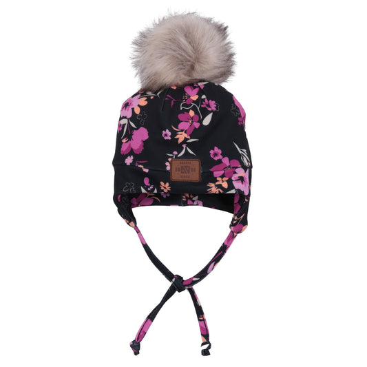Tuque en jersey doublée en micropolaire Fleurs