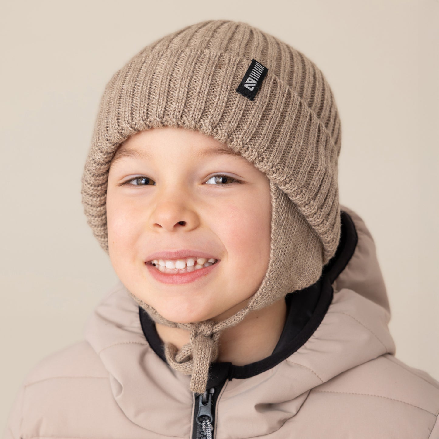 Tuque en tricot Beige