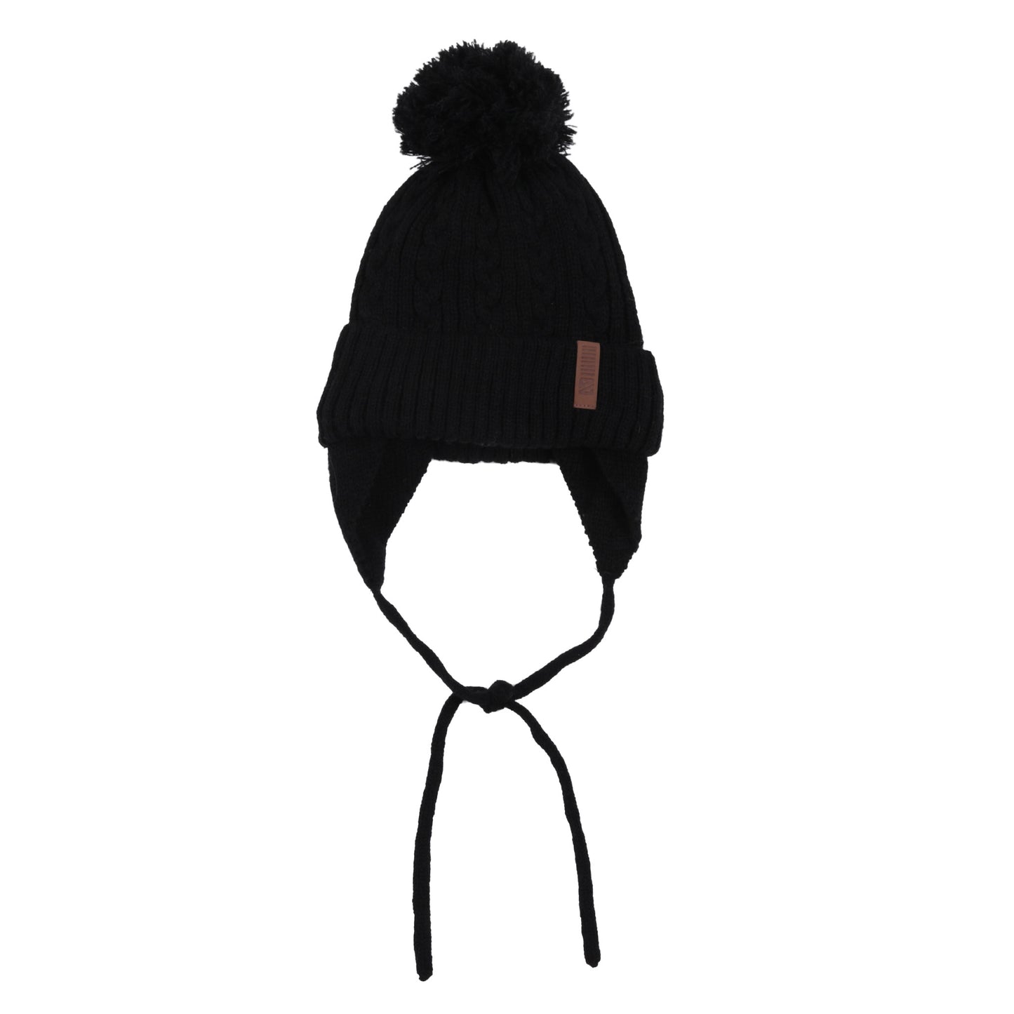 Tuque en tricot Noire Bébé