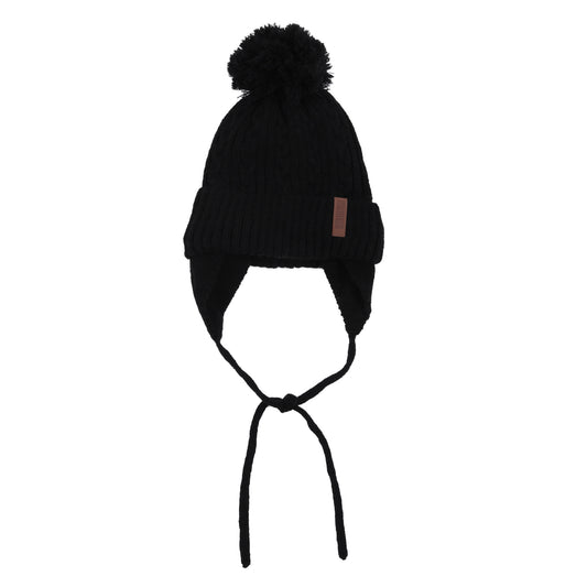 Tuque en tricot Noire Bébé