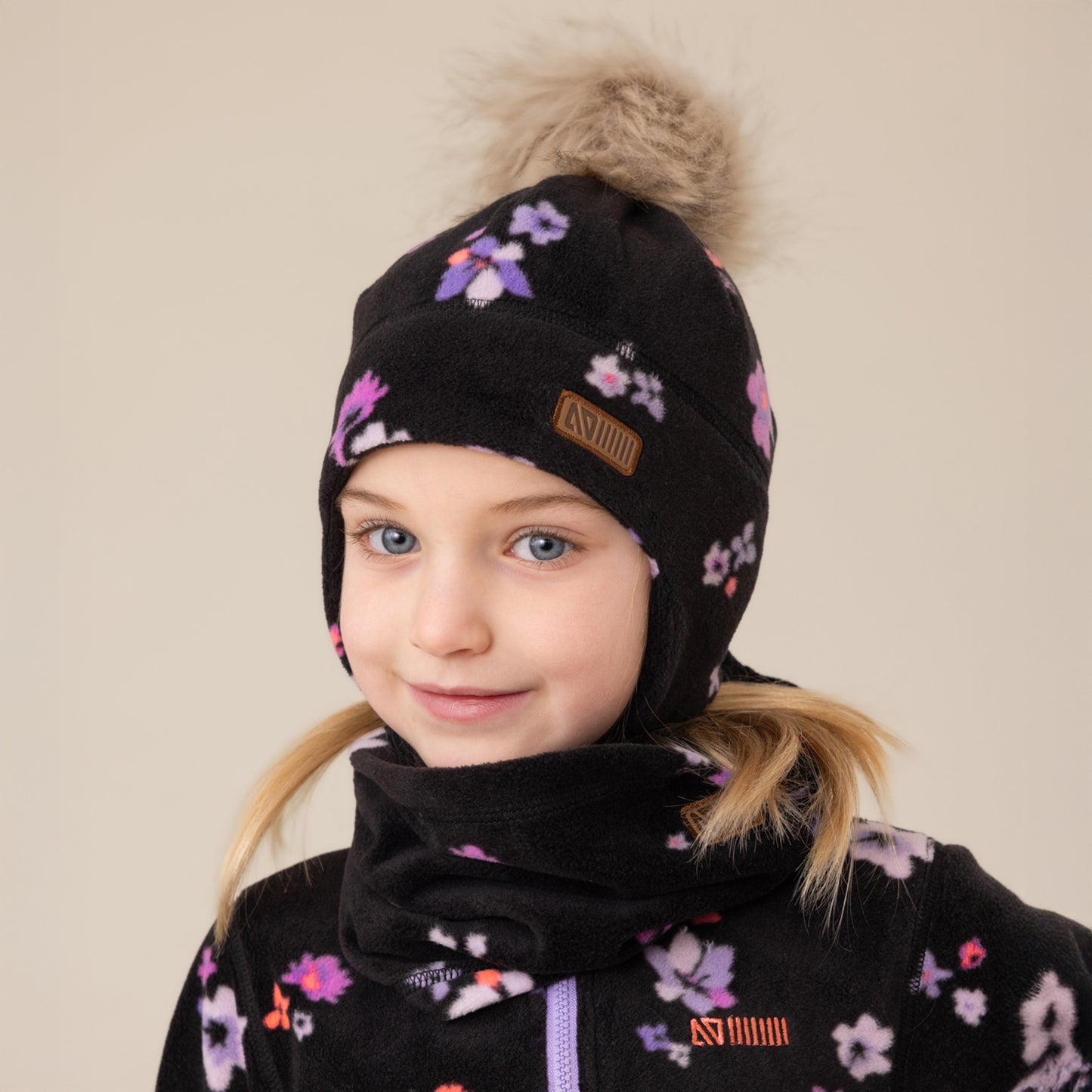 Tuque en micropolaire Fleurs