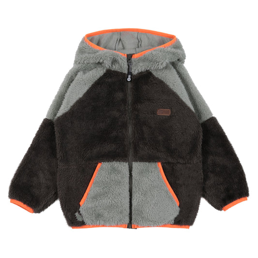 Veste à capuchon en Sherpa  Garçons Vert