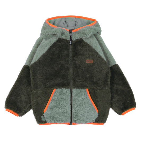 Veste à capuchon en Sherpa  Garçons Vert