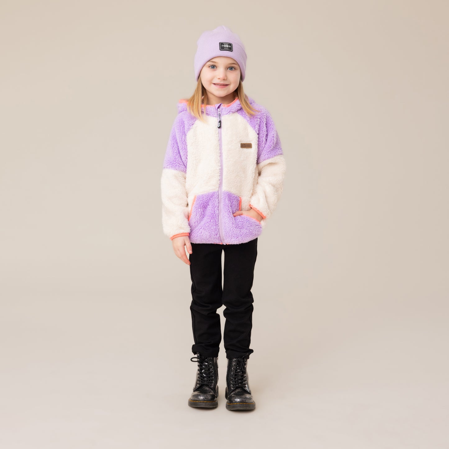 Veste à capuchon en Sherpa  Filles Ivoire