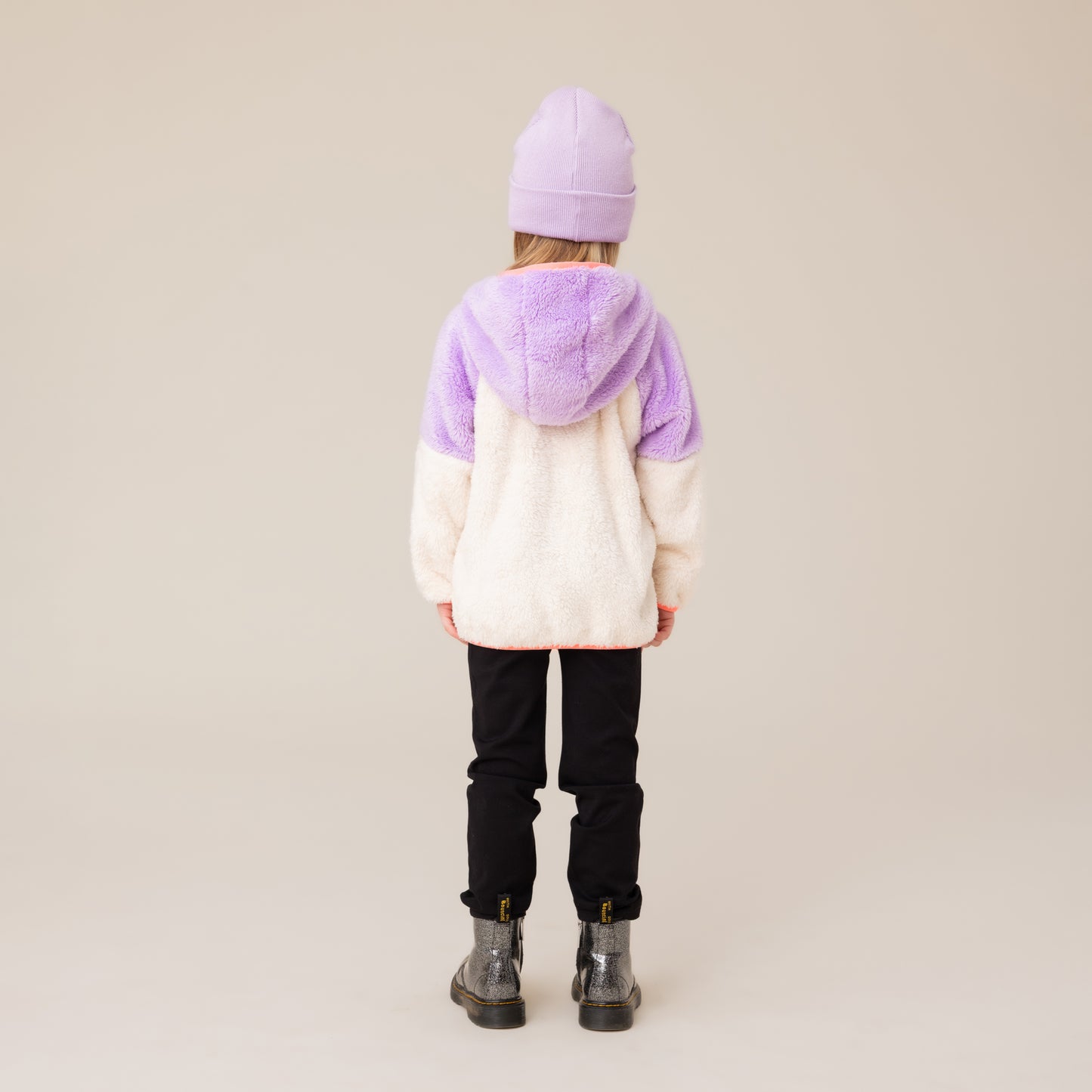 Veste à capuchon en Sherpa  Filles Ivoire