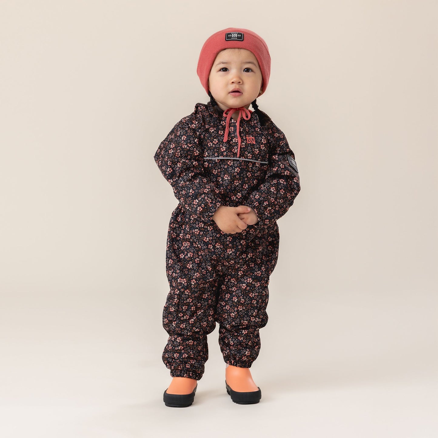 Tuque en tricot avec cordons  Unisexe Corail
