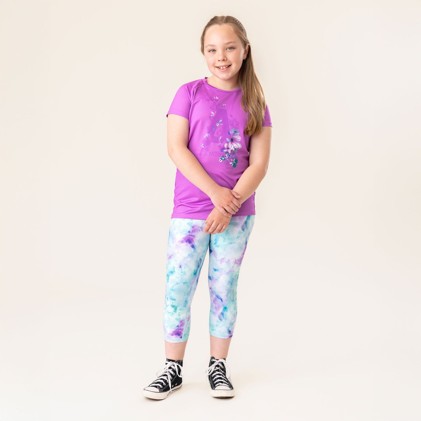 Legging athétique 3/4  Filles Bleu Pâle