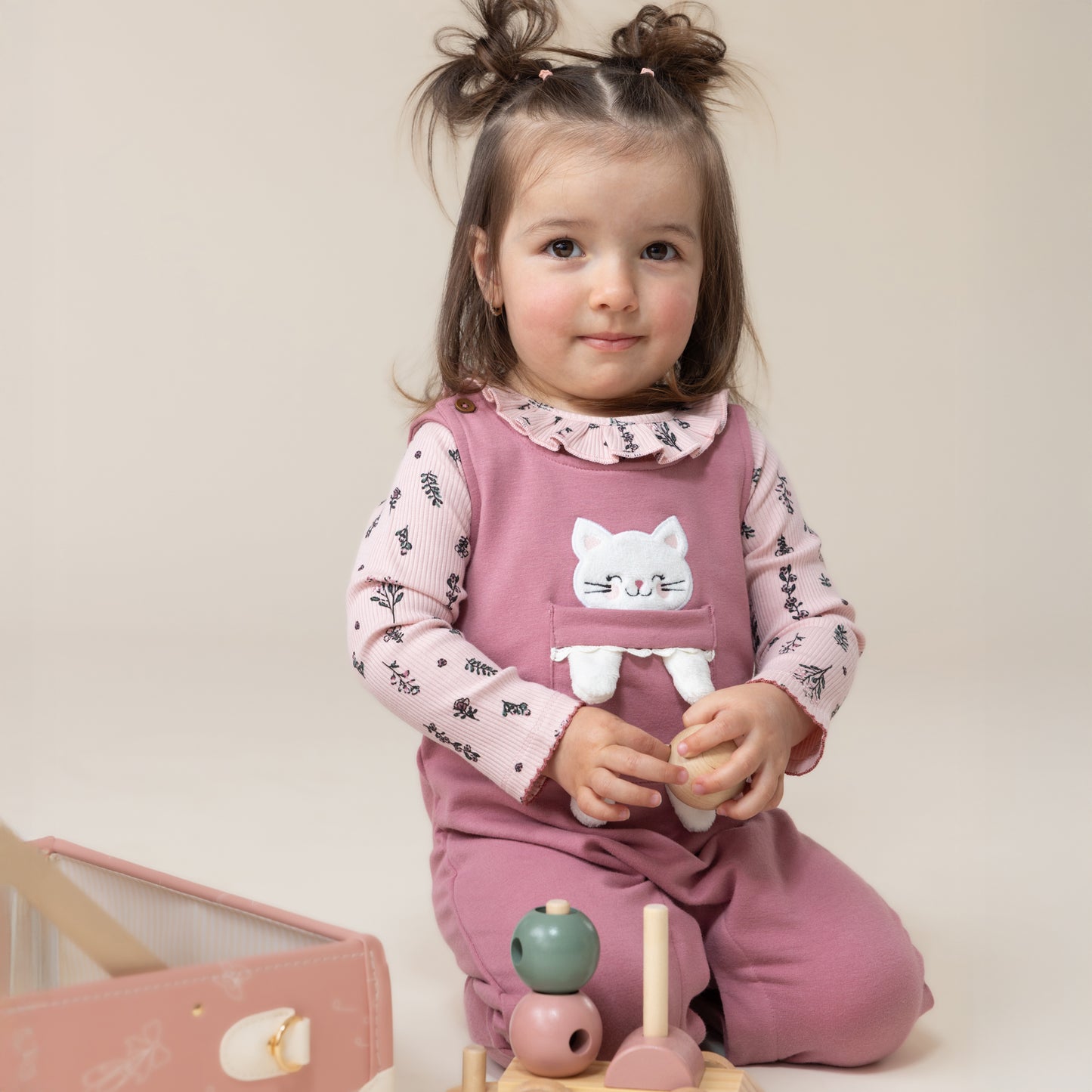 Ensemble cache-couche deux-pièces Bébé Fille Rose Pale