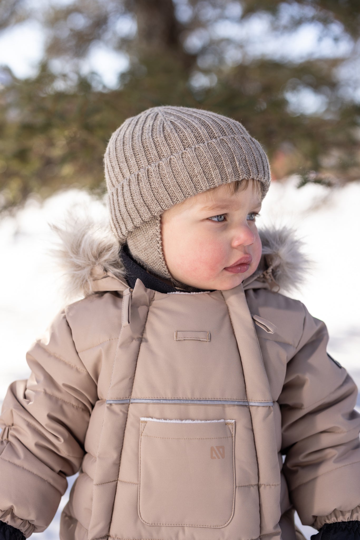 Habit de neige une-pièce bébé Casey  Unisexe Beige