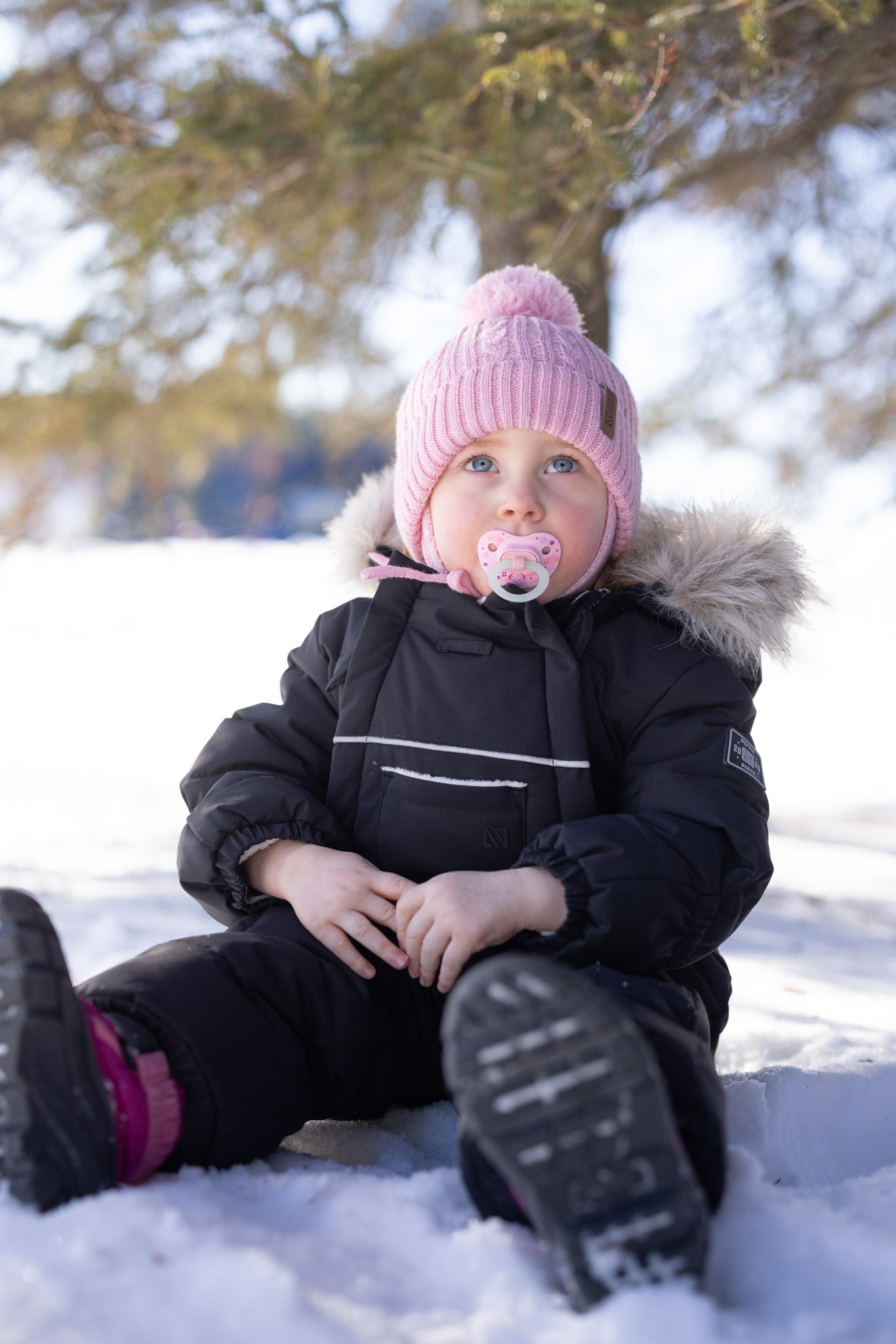 Habit de neige une-pièce bébé Hugh  Unisexe Noir