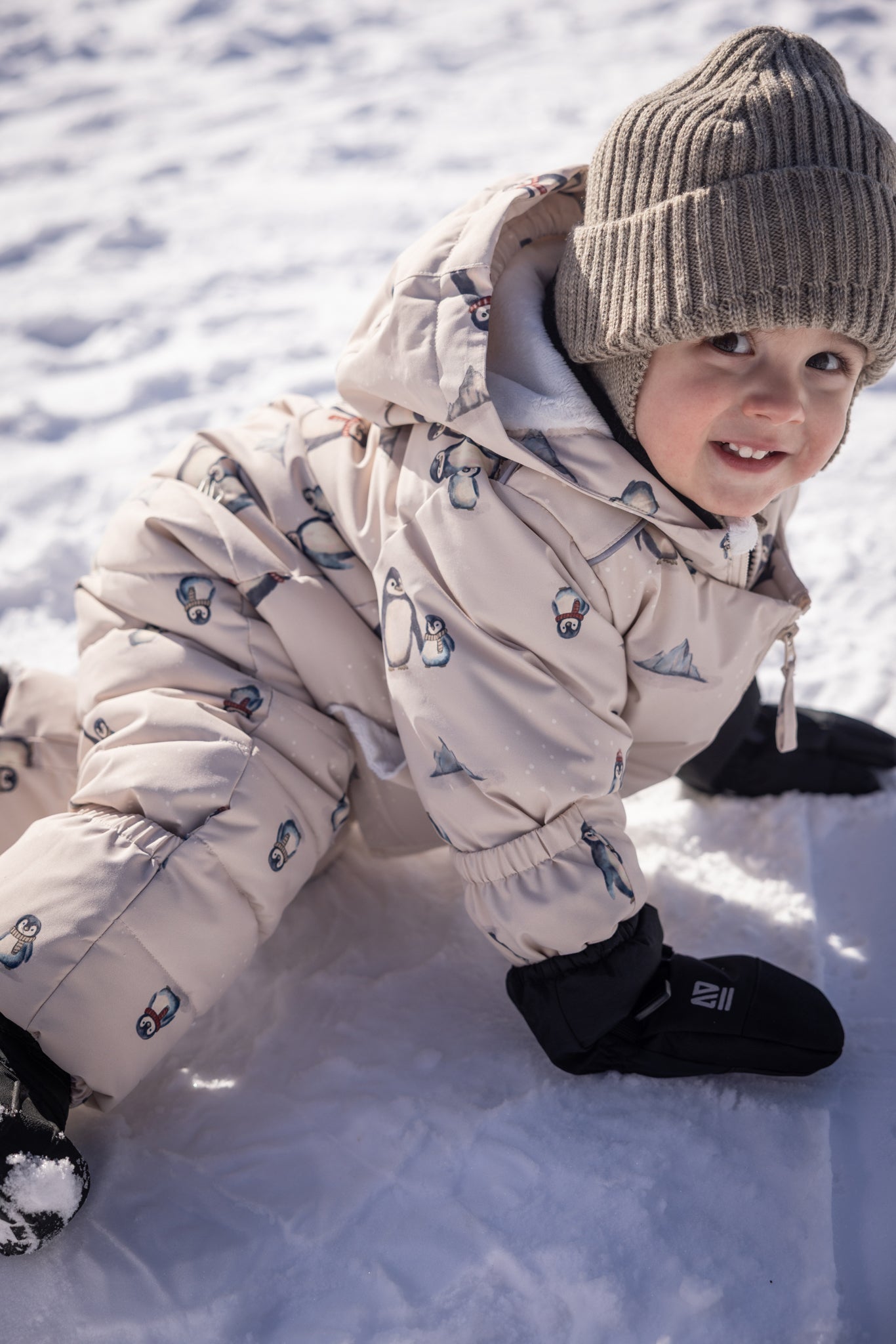 Habit de neige une-pièce bébé Dylan  Unisexe Beige