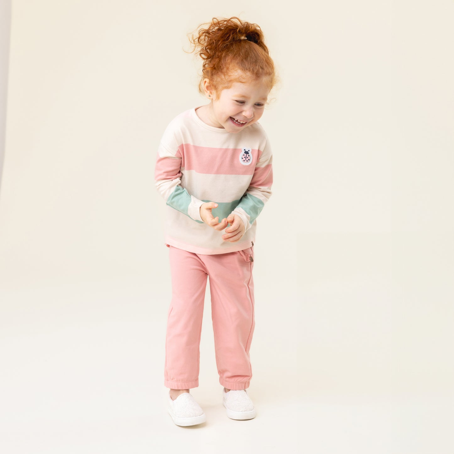 Ensemble T-shirt deux-pièces  Bébé Fille Rose Pâle