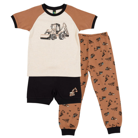 Pyjama trois-pièces  Garçons Beige chiné