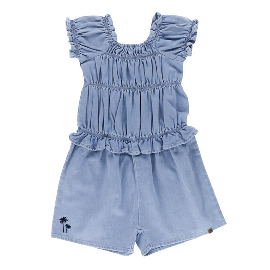 Girls Denim Romper