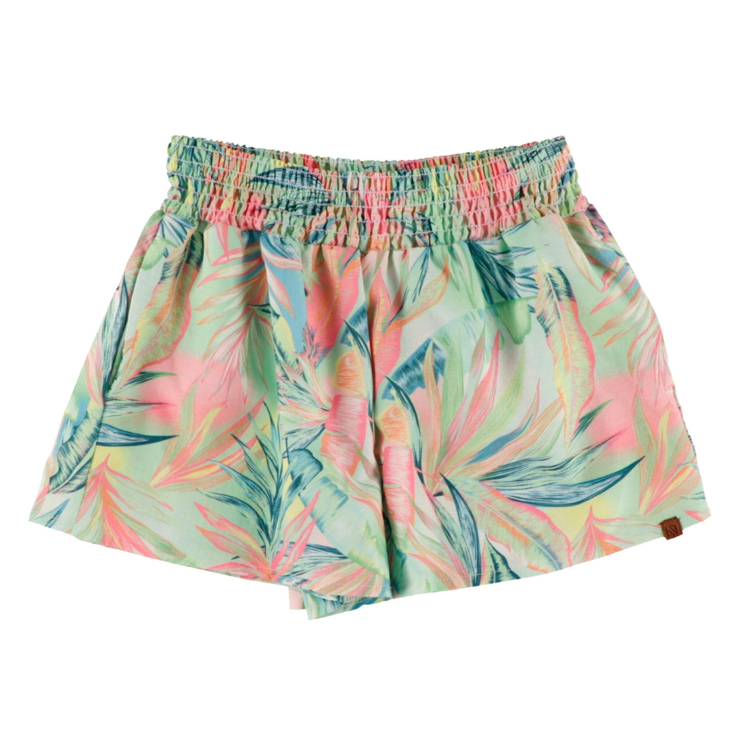 Loose-fitting mint green girls' shorts
