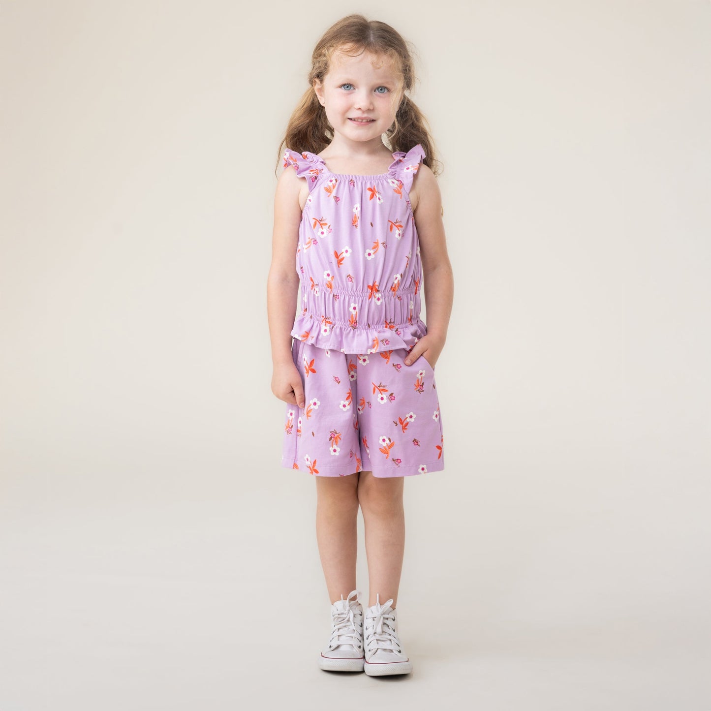 Combi-short  Filles Lilas