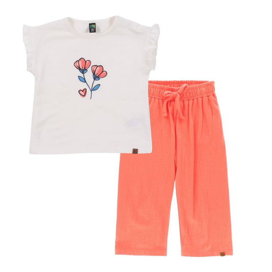 Ensemble T-shirt deux-pièces  Filles Corail