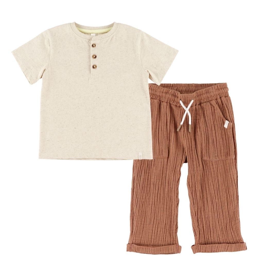 Ensemble T-shirt deux-pièces Garçon Beige