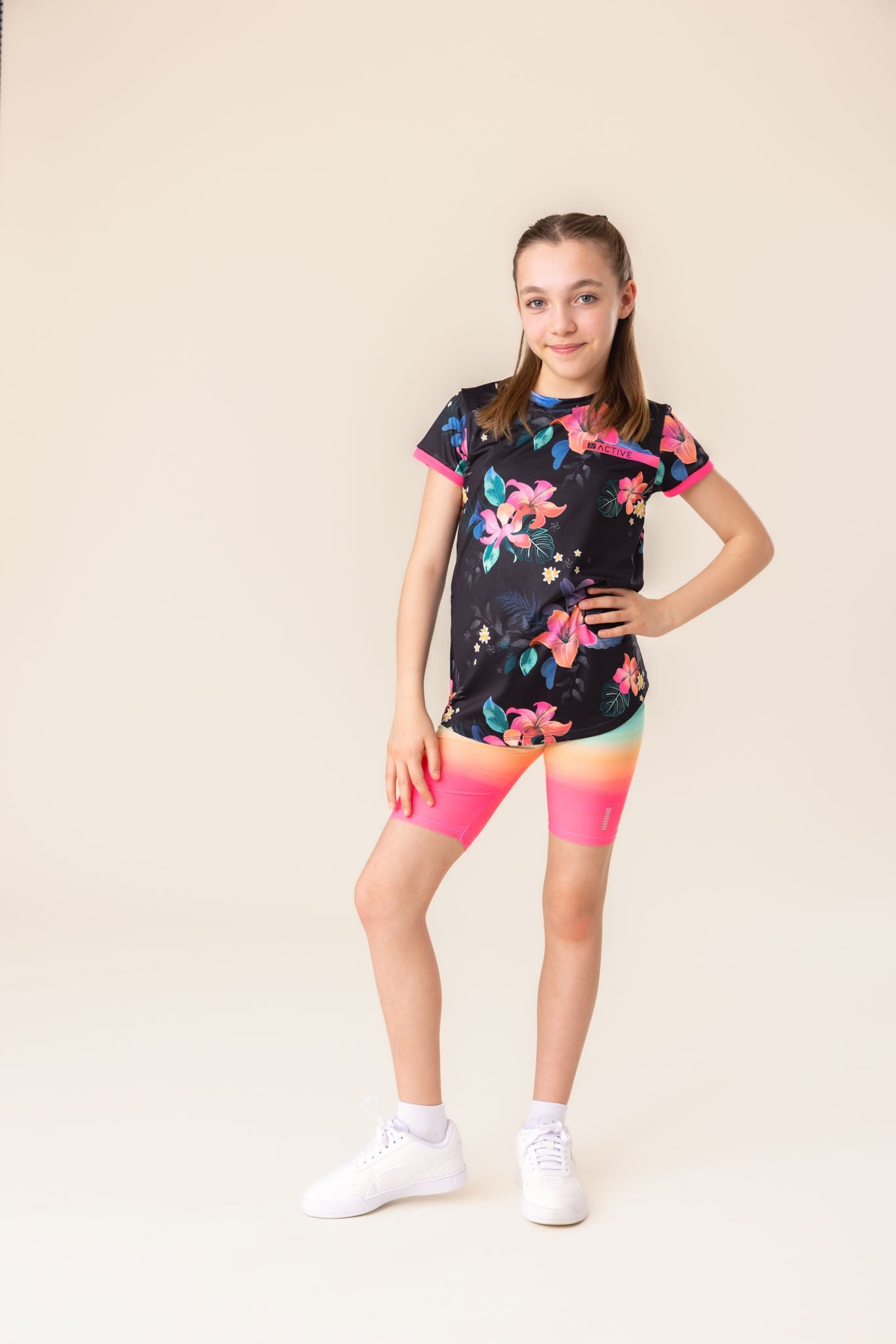 T-shirt athlétique  Filles Noir