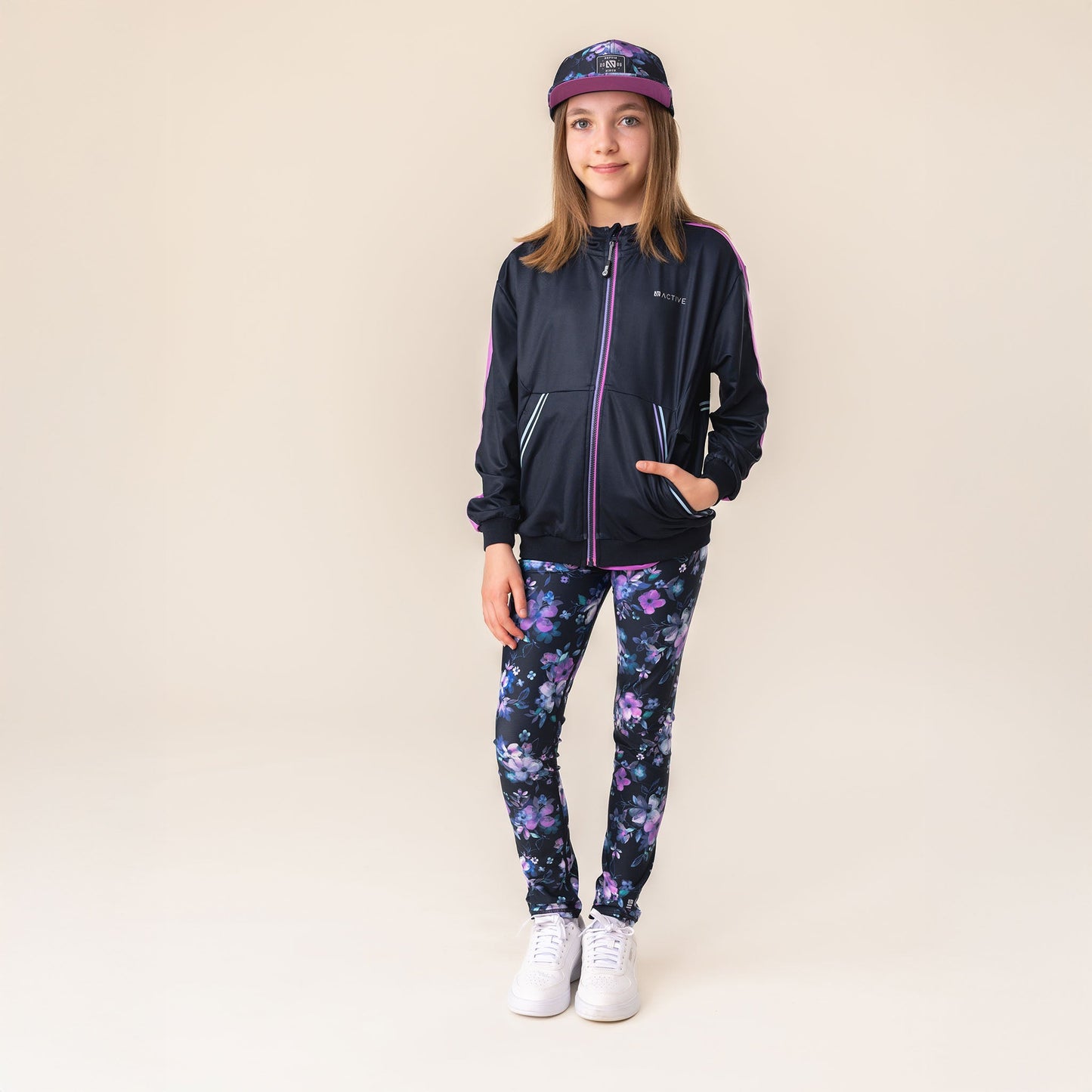 Veste à capuchon athlétique  Filles Marine