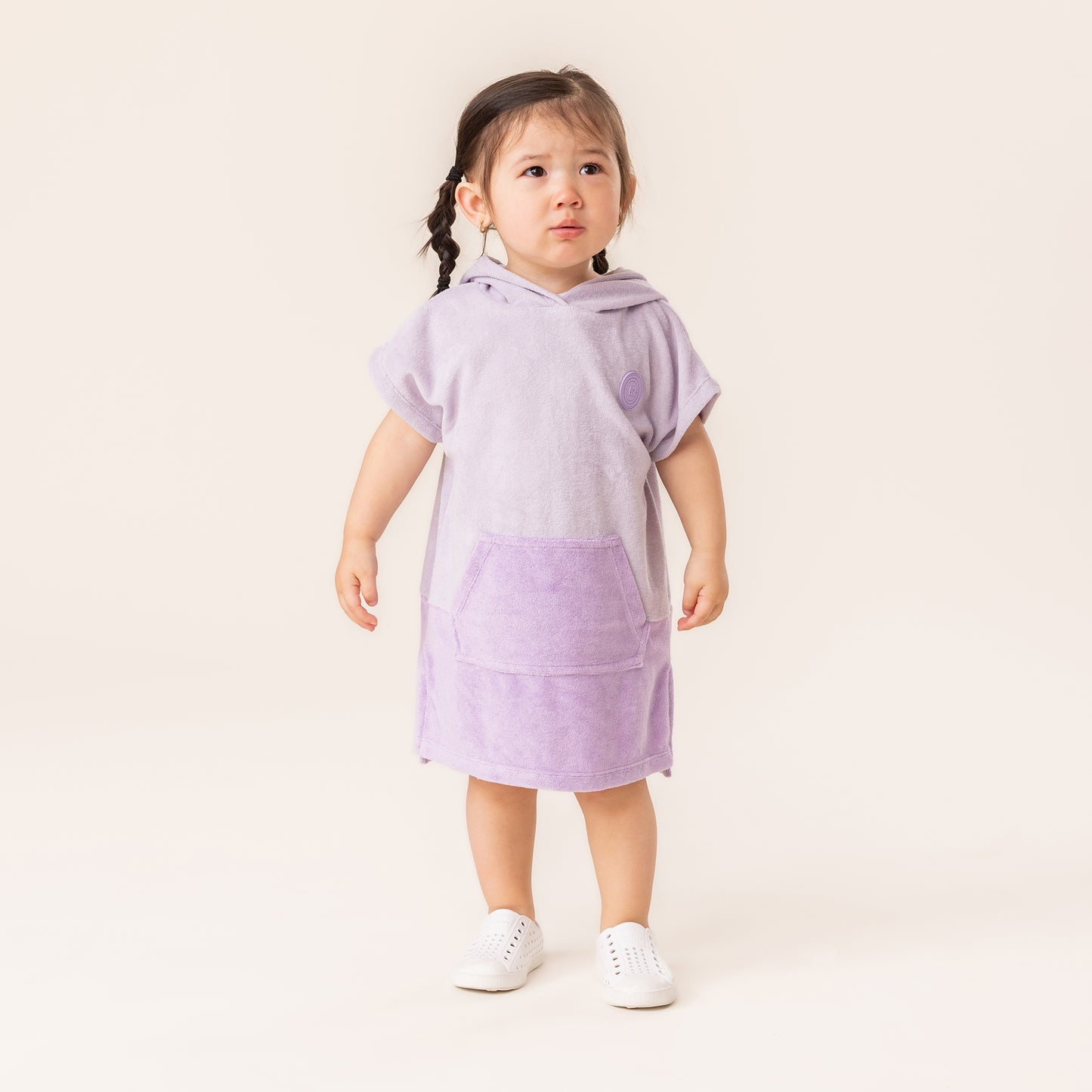 Girls Lilac Hooded Beach Poncho