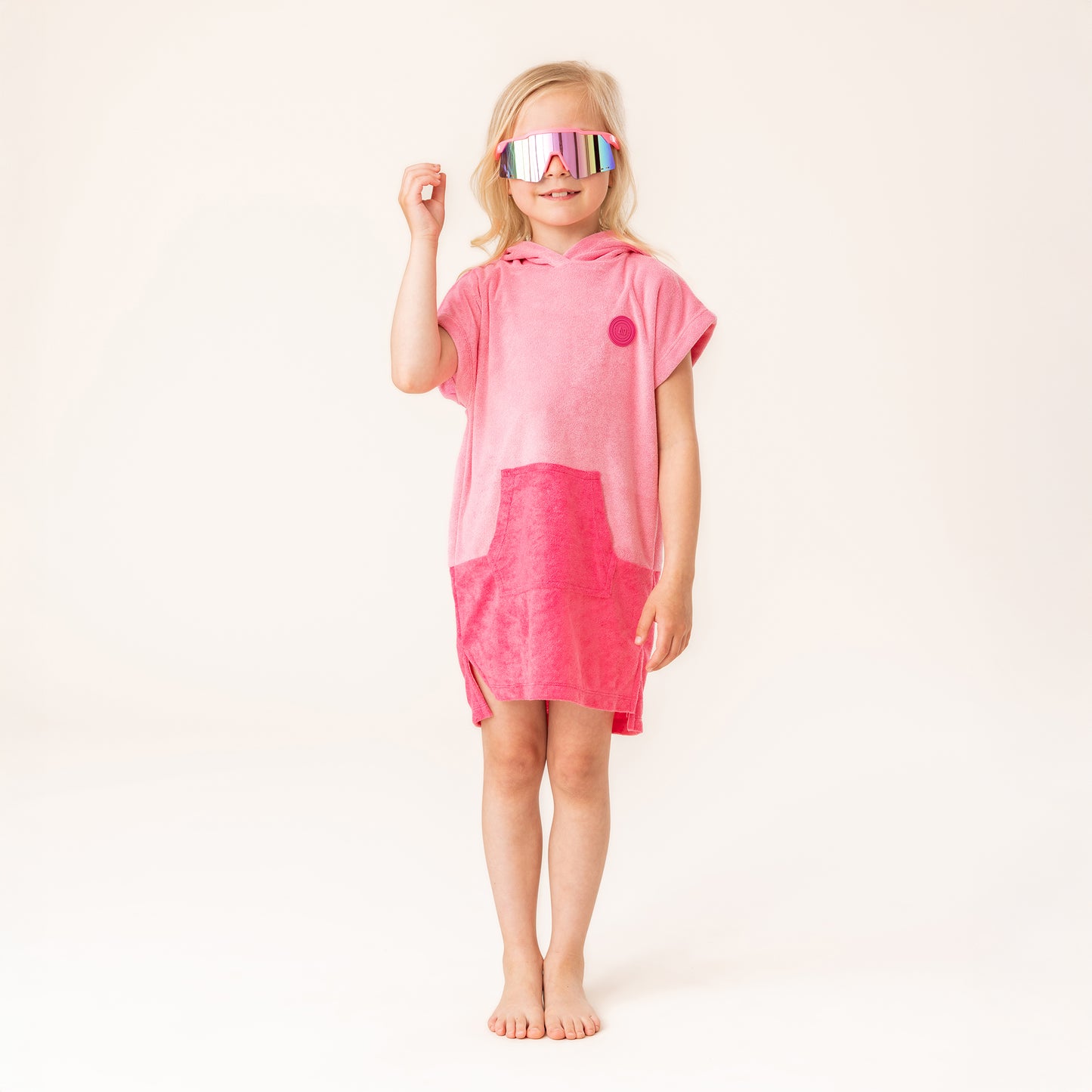 Girls Pink Hooded Beach Poncho