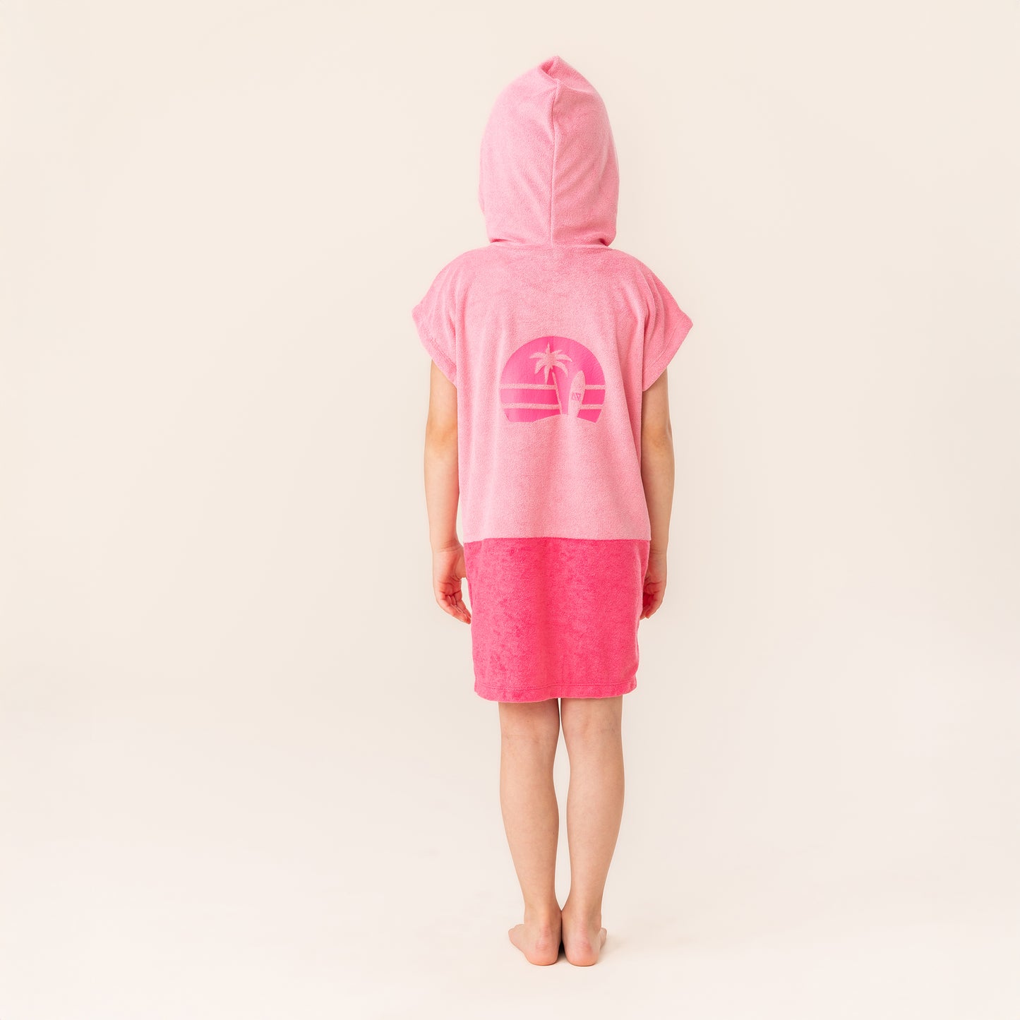 Girls Pink Hooded Beach Poncho