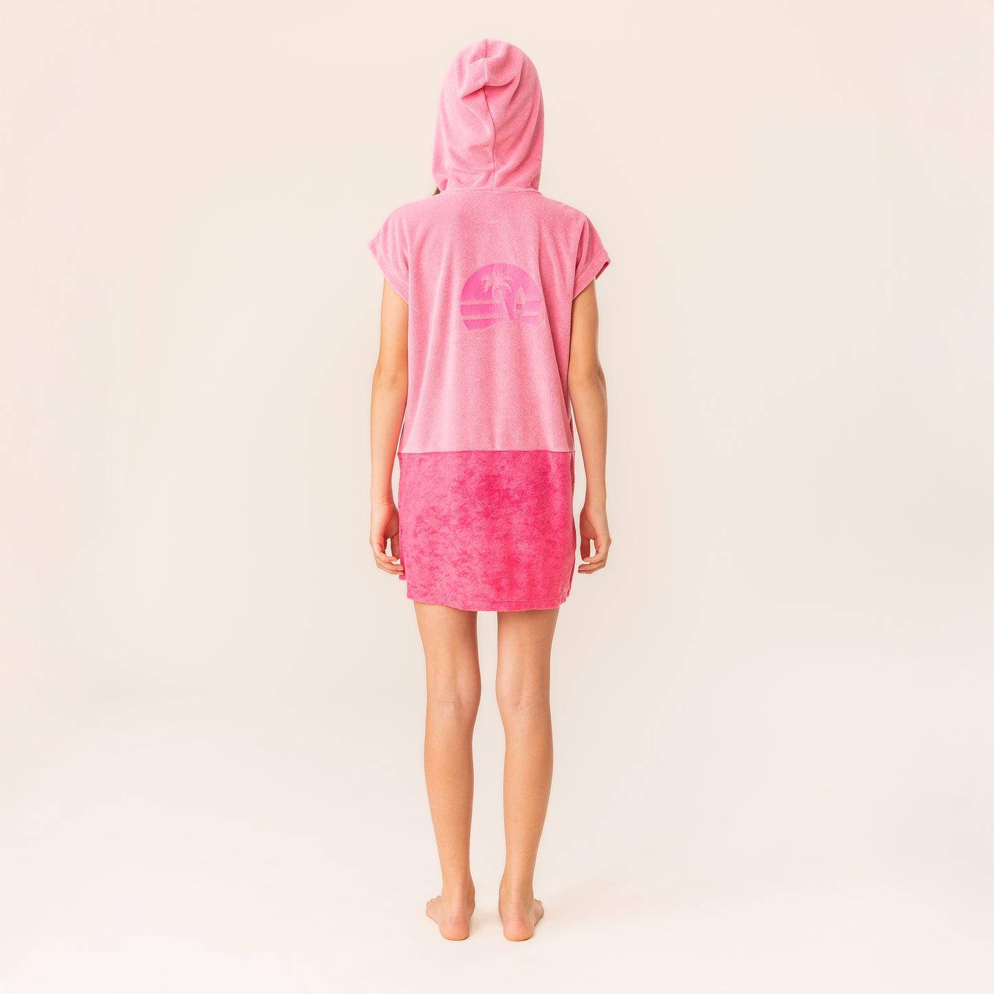 Girls Pink Hooded Beach Poncho