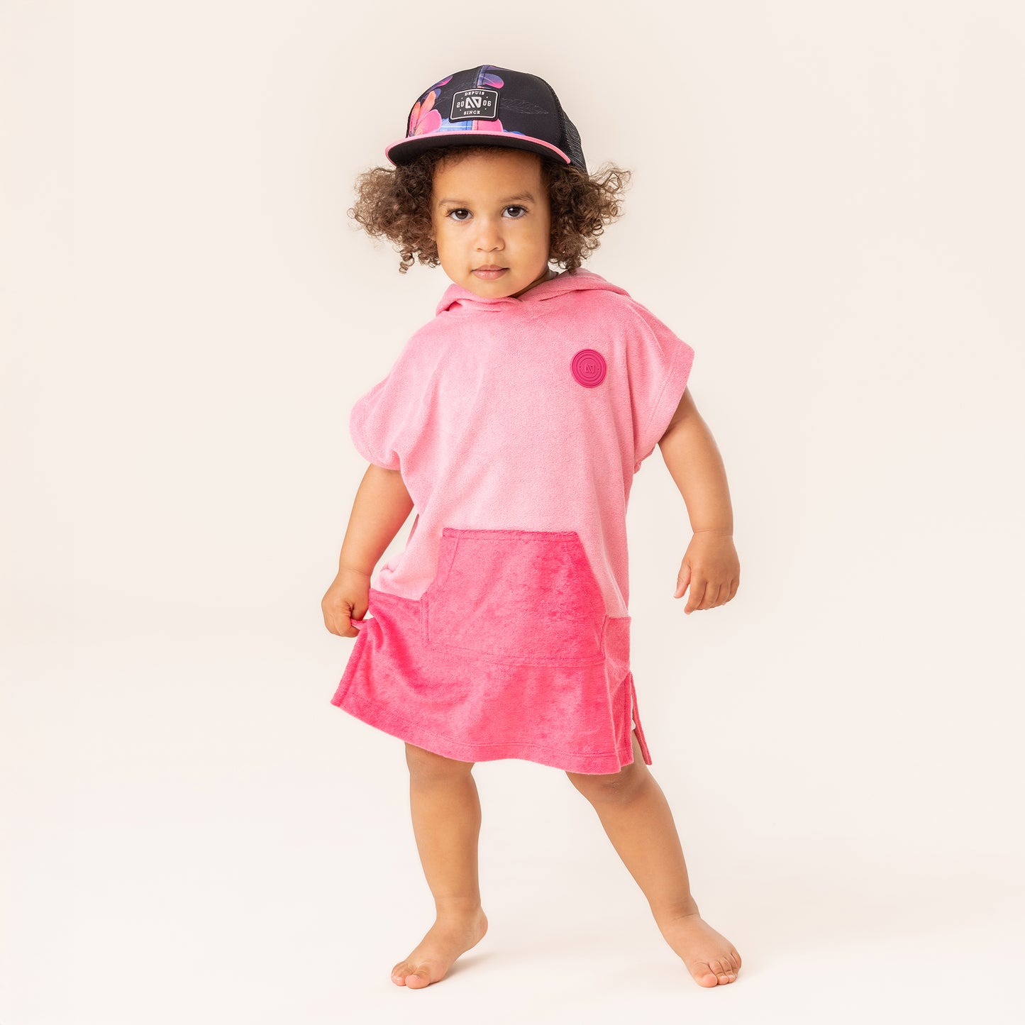 Girls Pink Hooded Beach Poncho