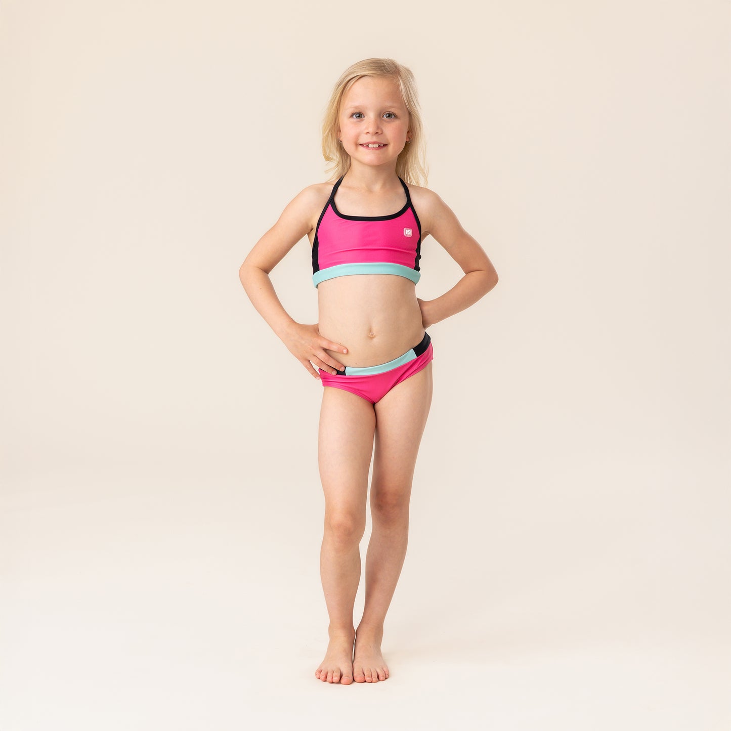 Girls' Two-Piece UV Swimsuit Pink