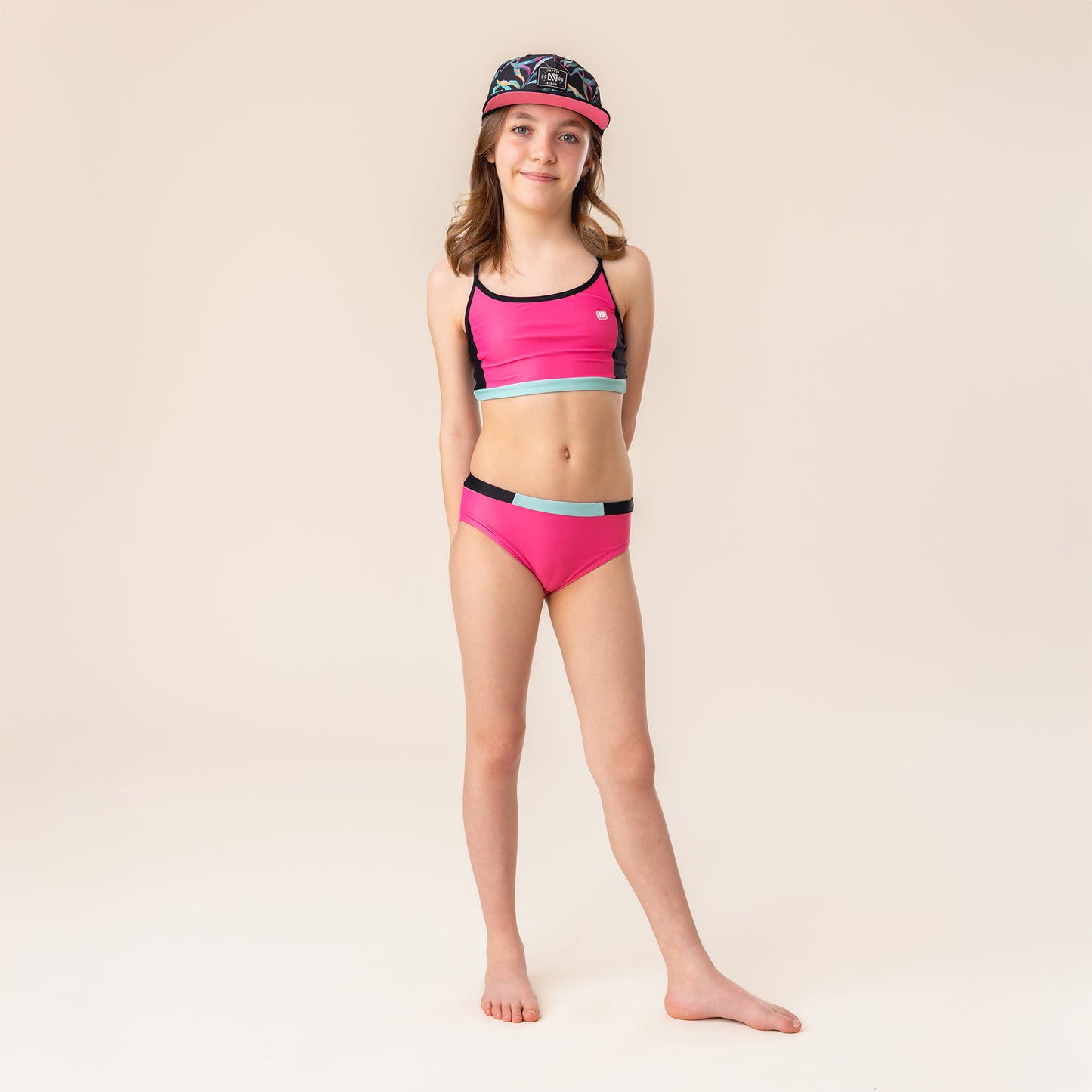 Girls' Two-Piece UV Swimsuit Pink