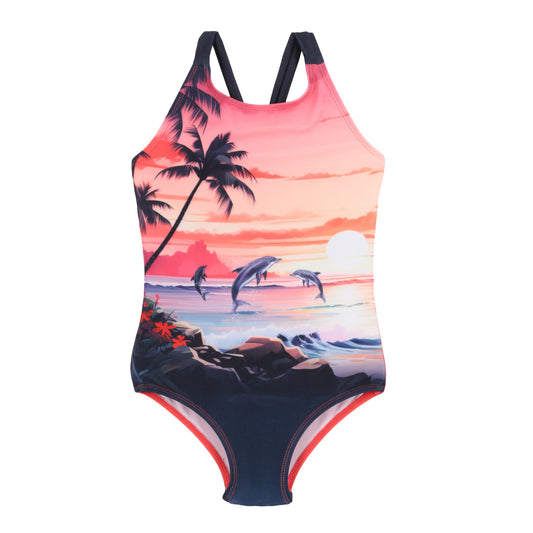 Maillot UV une-pièce  Filles Corail