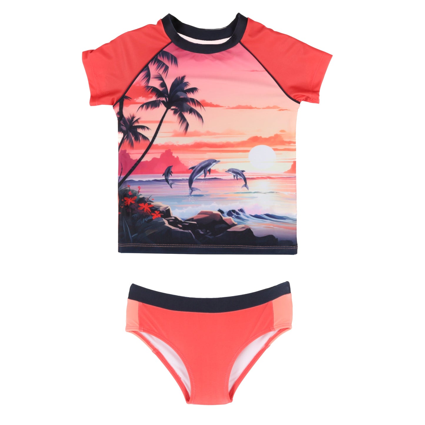 Maillot UV deux-pièces  Filles Corail
