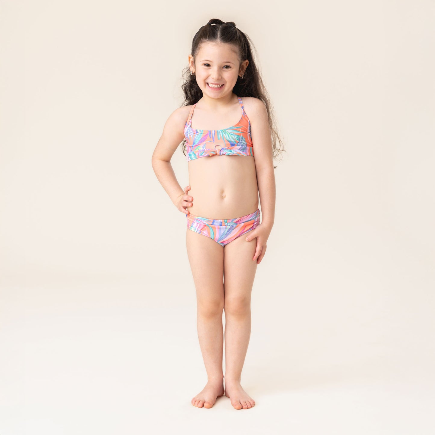 Girls' Two-Piece Coral UV Swimsuit