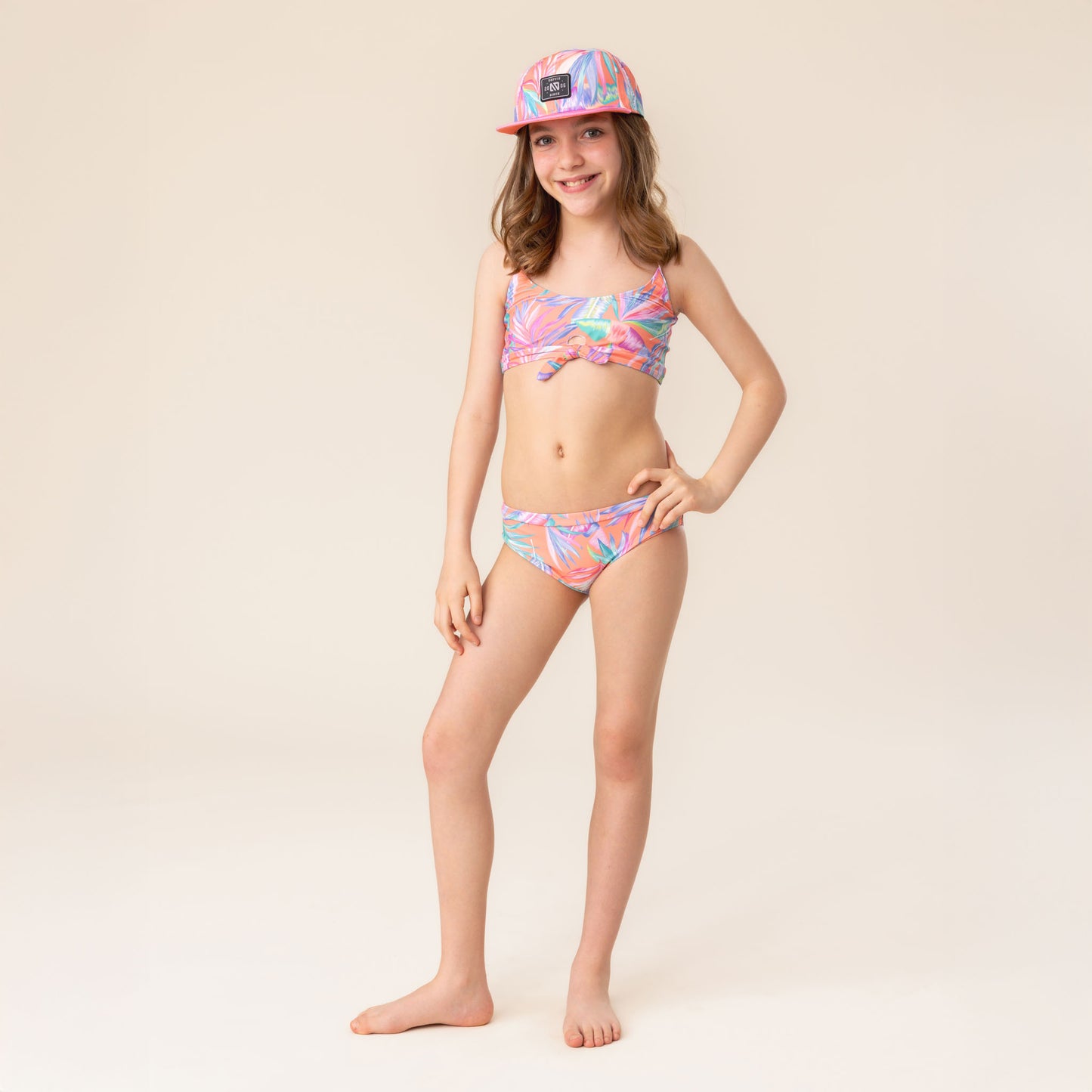 Girls' Two-Piece Coral UV Swimsuit