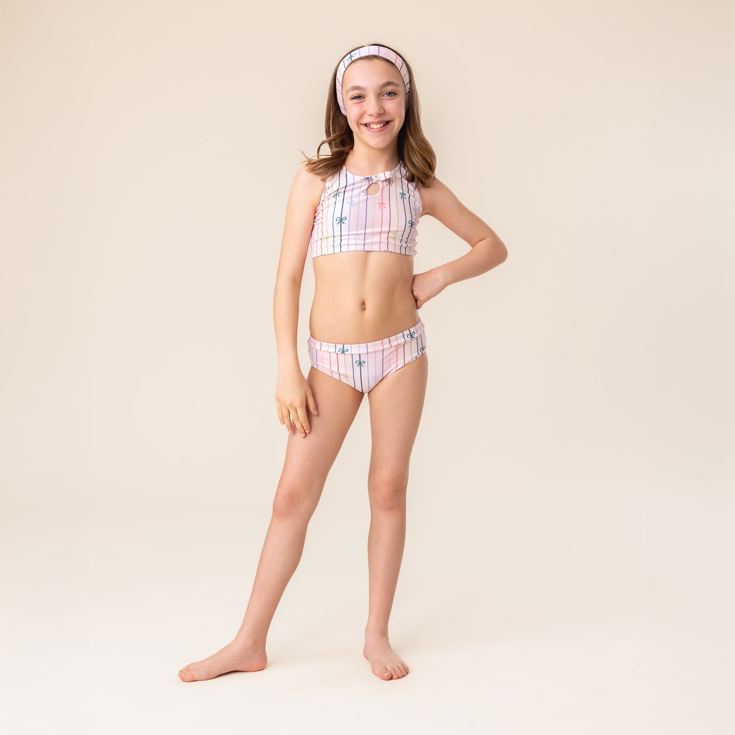 Girls' Ivory Two-Piece UV Swimsuit