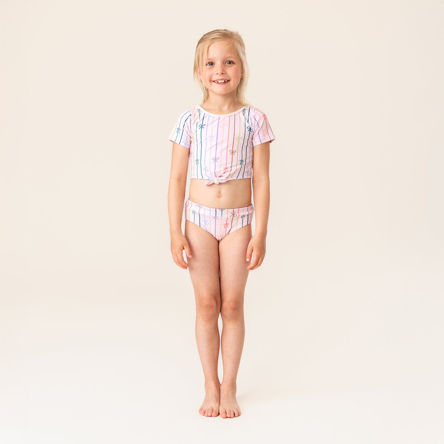 Girls' Ivory Two-Piece UV Swimsuit