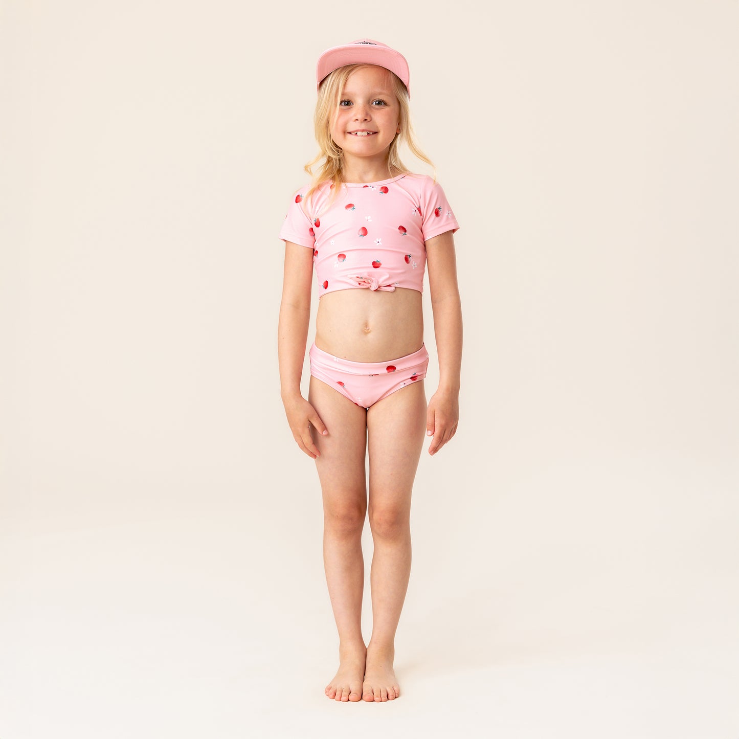 Girls' Two-Piece UV Swimsuit - Pale Pink