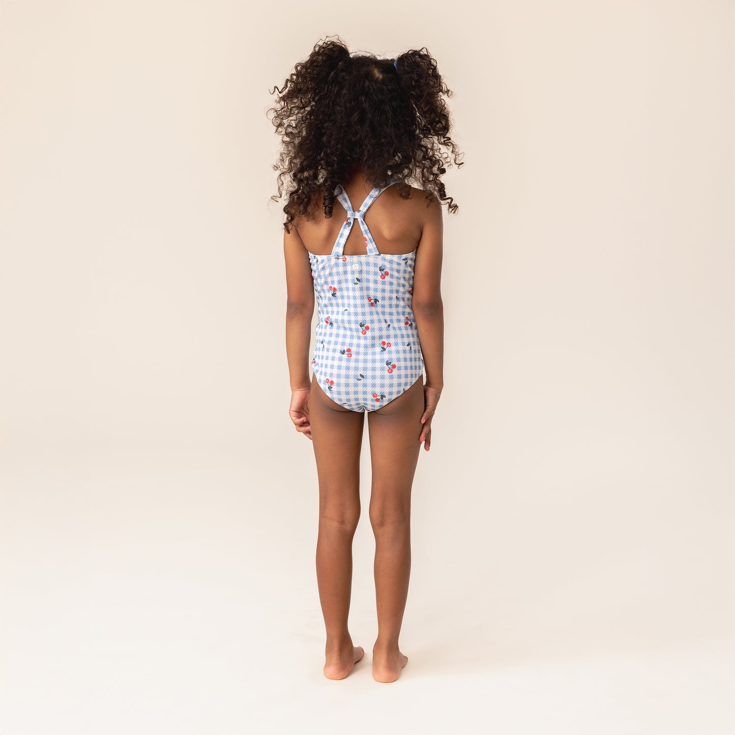 Girls' One-Piece UV Swimsuit - Pale Blue