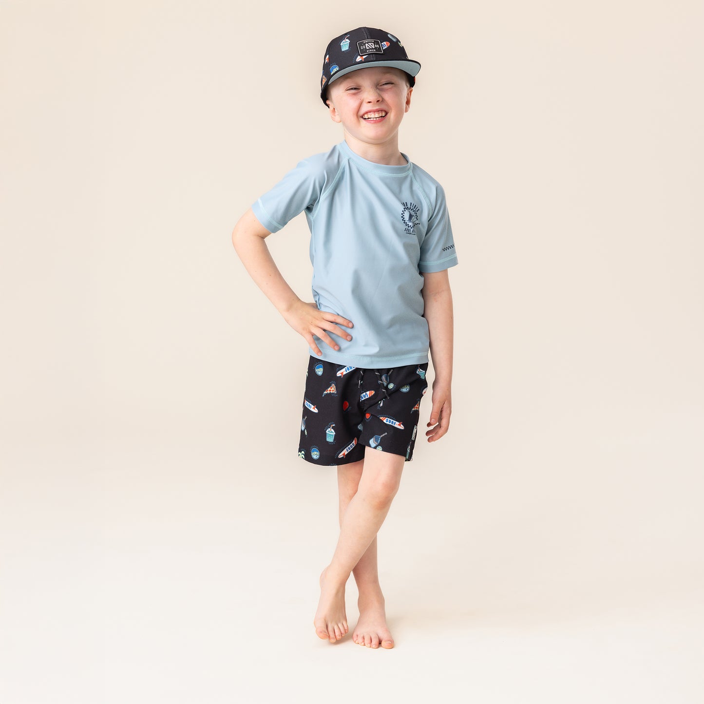 Boys' Black UV Swimsuit Shorts