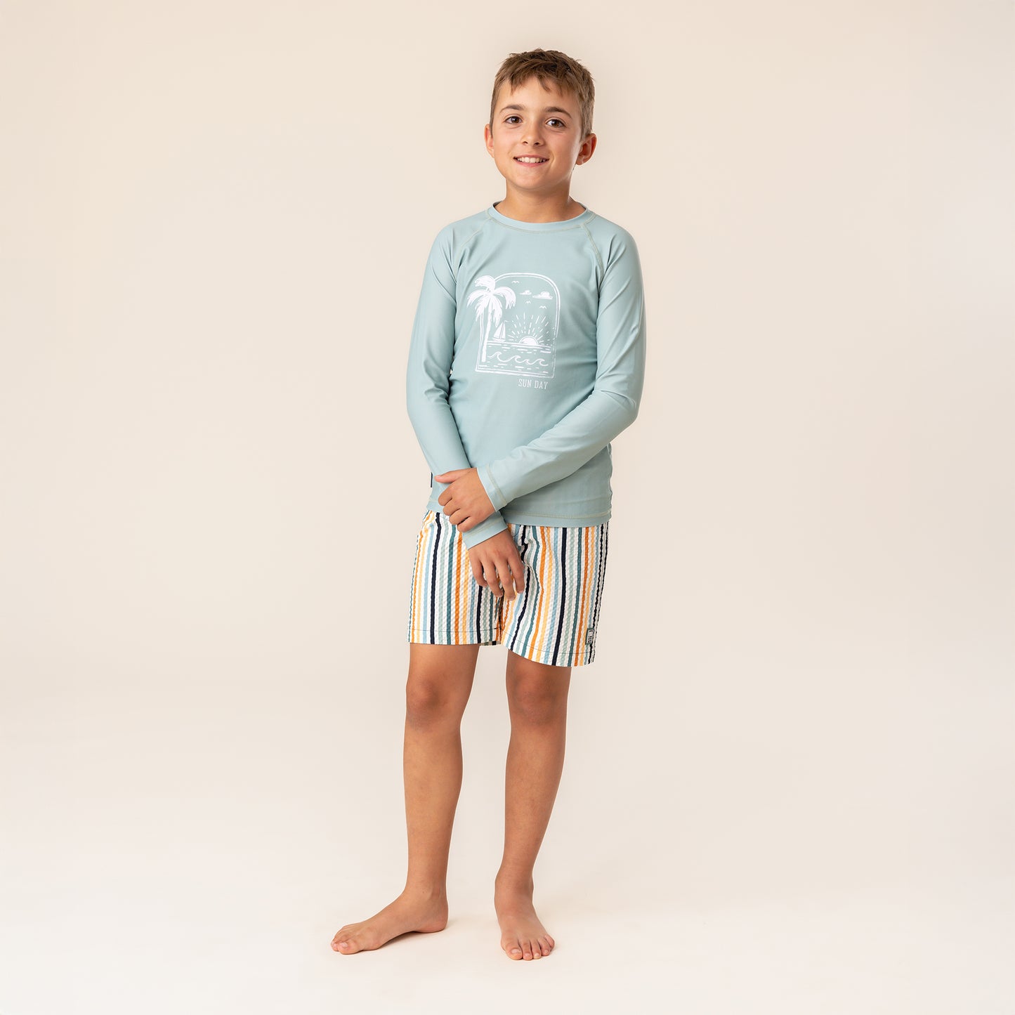 Boys Green UV Swimsuit T-shirt