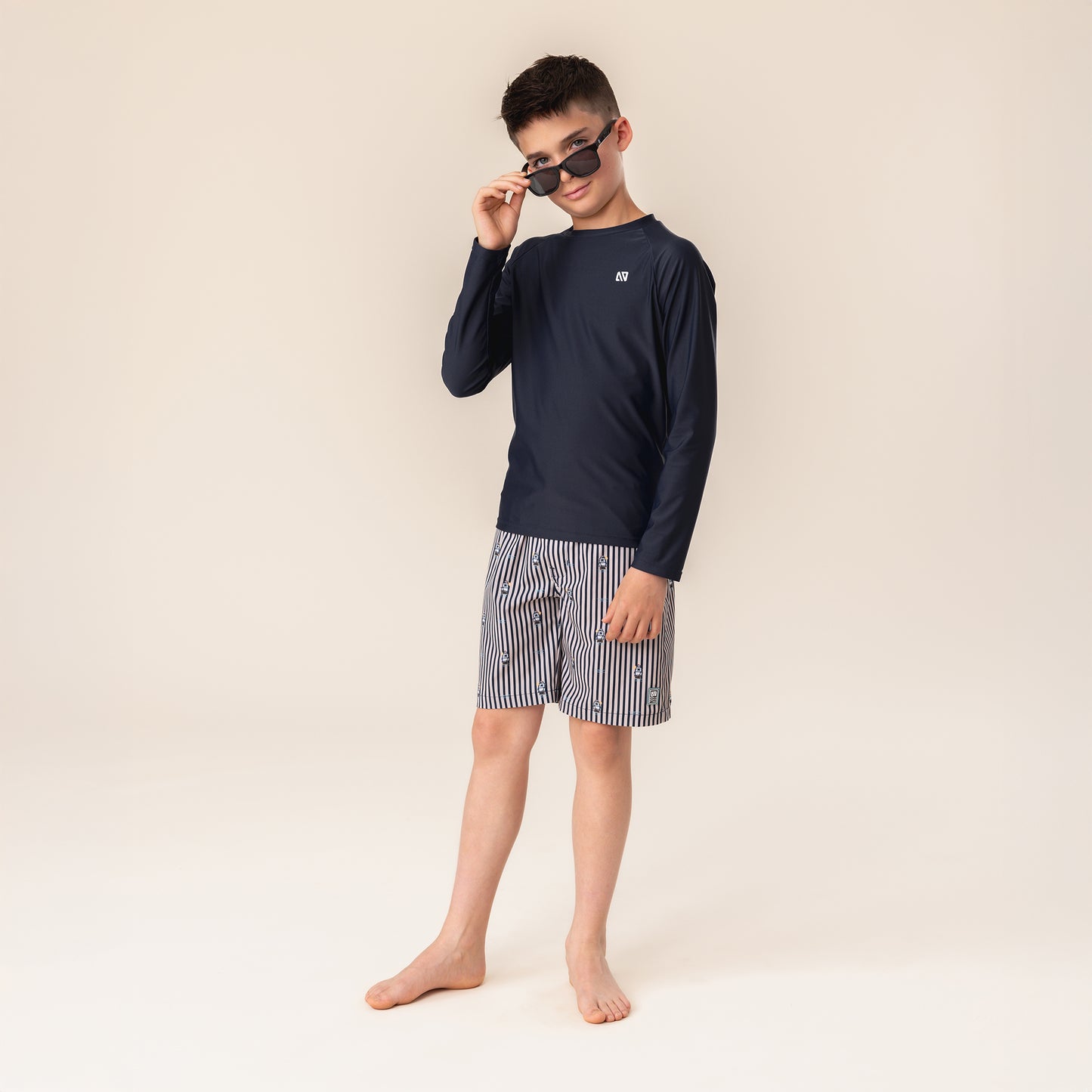 Short maillot UV  Garçons Beige