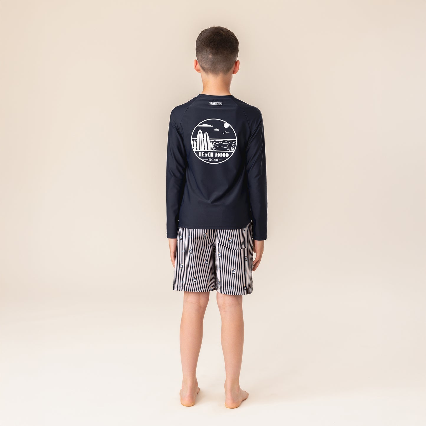 Short maillot UV  Garçons Beige