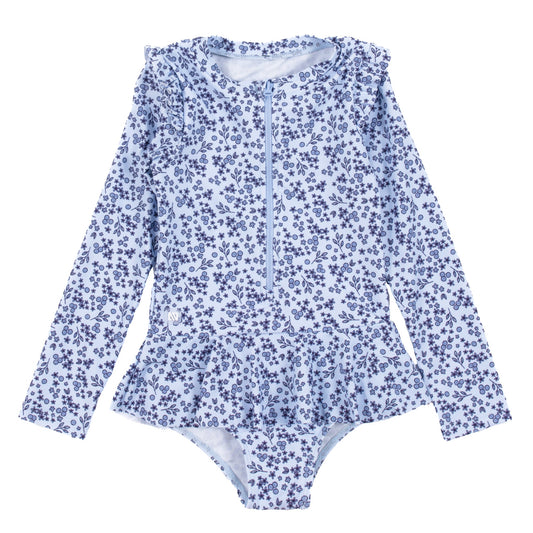 Maillot dermoprotecteur une-pièce bébé Filles Bleu_Pale