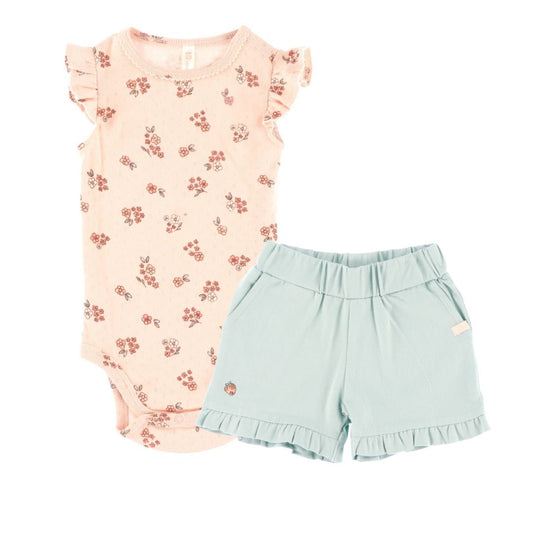 Girls' Two-Piece Diaper Set - Pale Pink